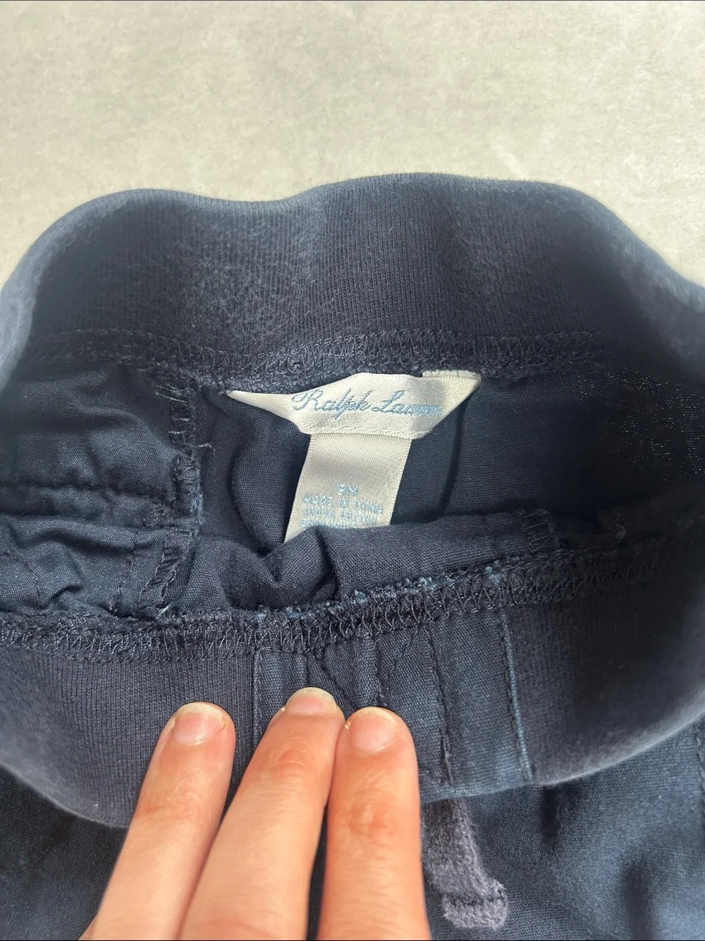 Ralph Lauren Navy Elastic Drawstring Athletic Shorts